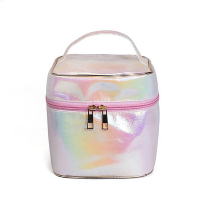 Borsa cosmetica dell'articolo da toeletta del cilindro del secchio di trucco del barilotto rotondo della borsa impermeabile
